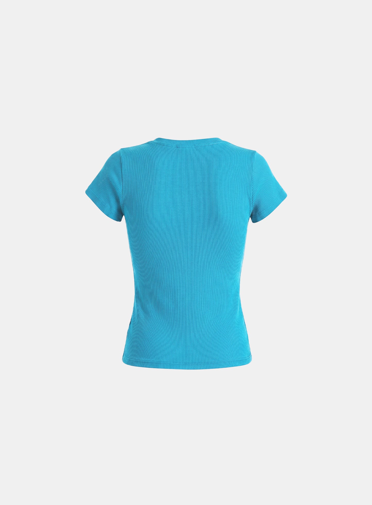 [w-tee26-216] Ambassador 26 Cotton Rib 1/2 Sleeve T-shirt - Blue
