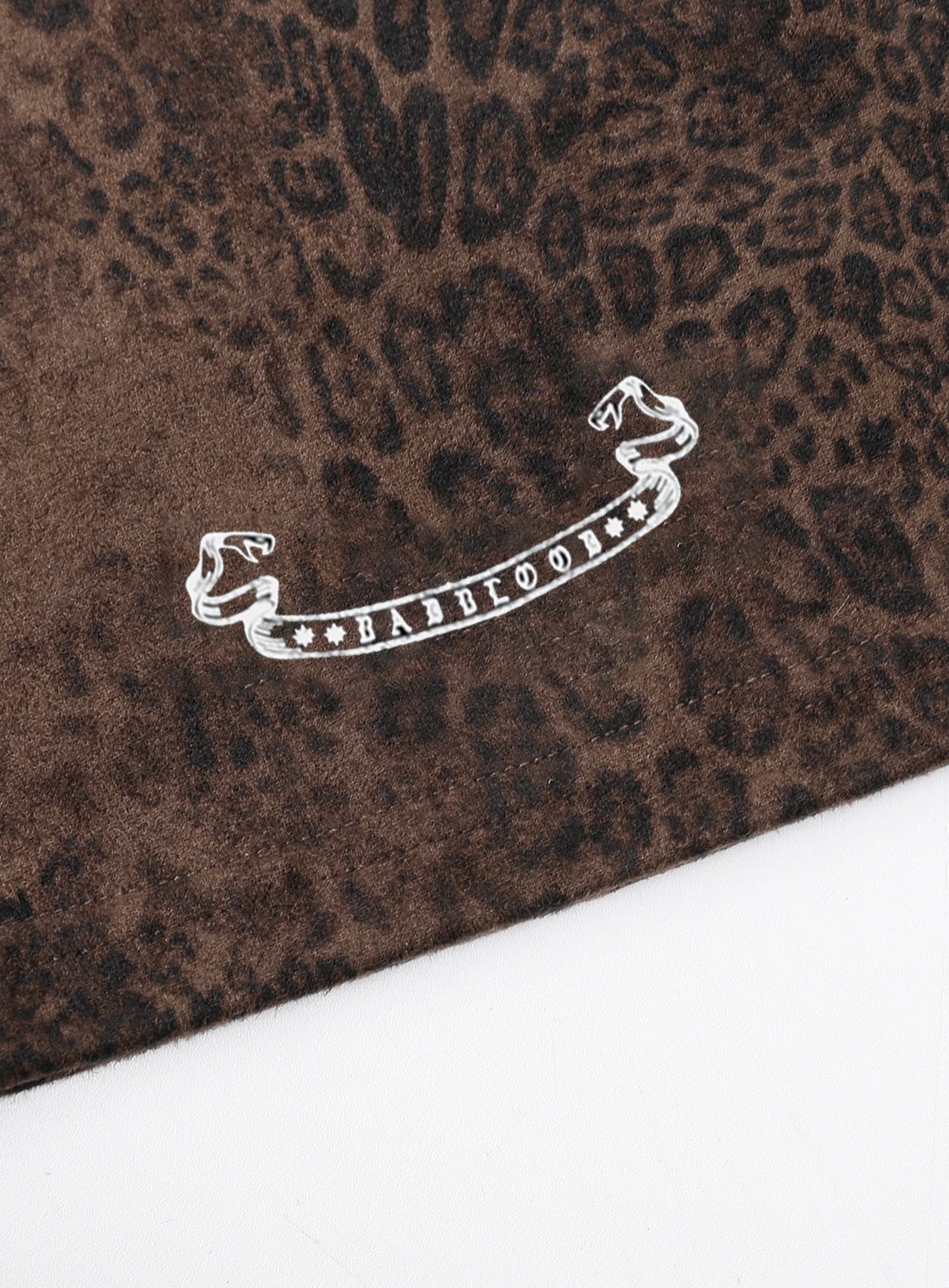 Mystic Rhinestone Logo Jersey Slim Long Sleeve - Brown Leopard