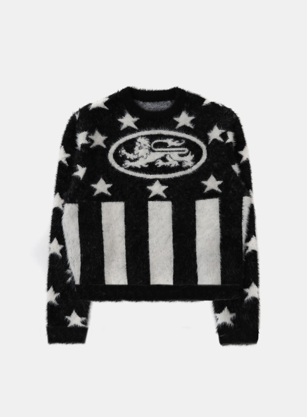 General information [w-knt25-013] Star Lion Mohair Sweater - Black