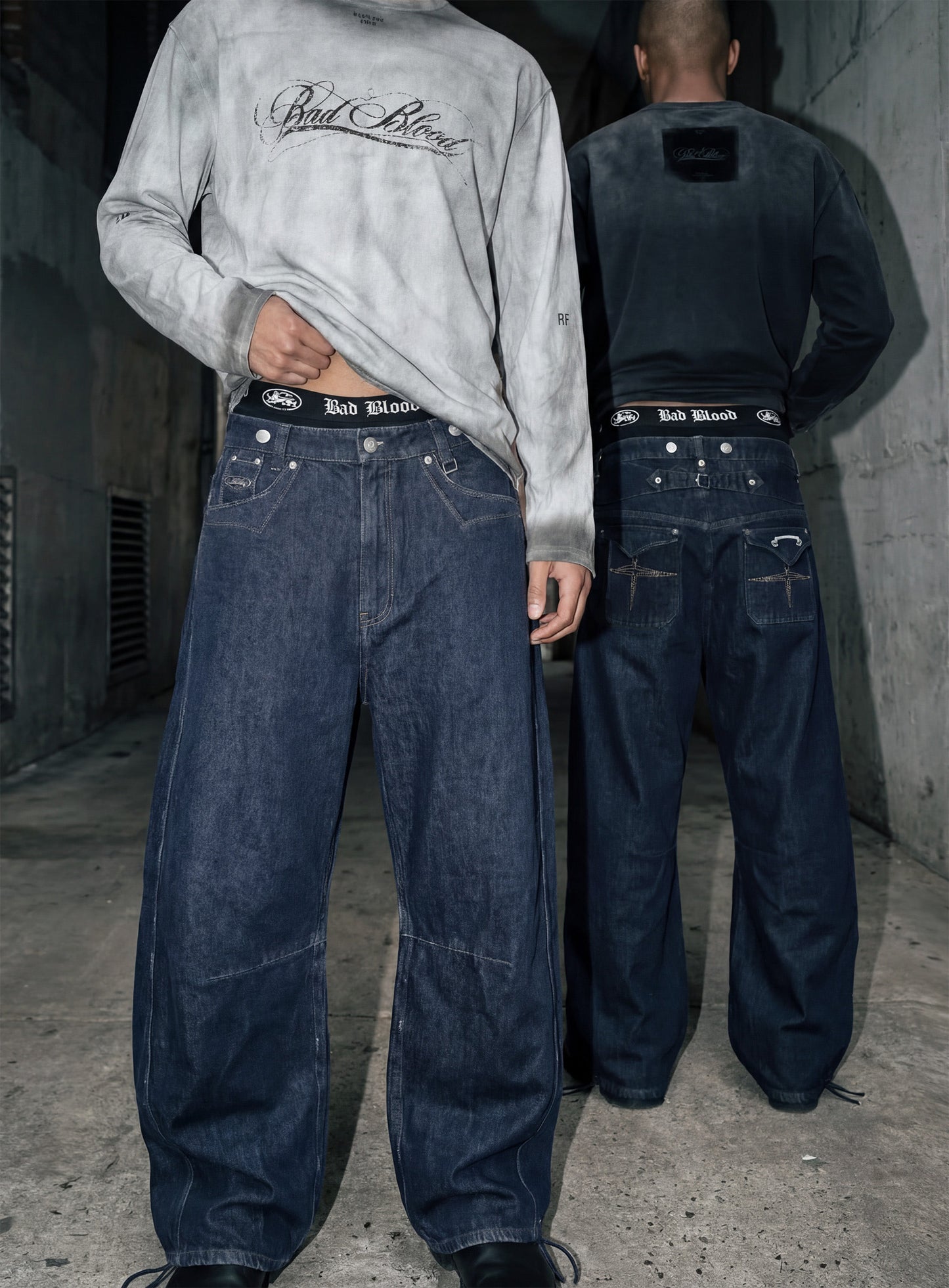 [w-pts25-103] 0509 Shinchiback Semi-Curved Pants - Blue Denim