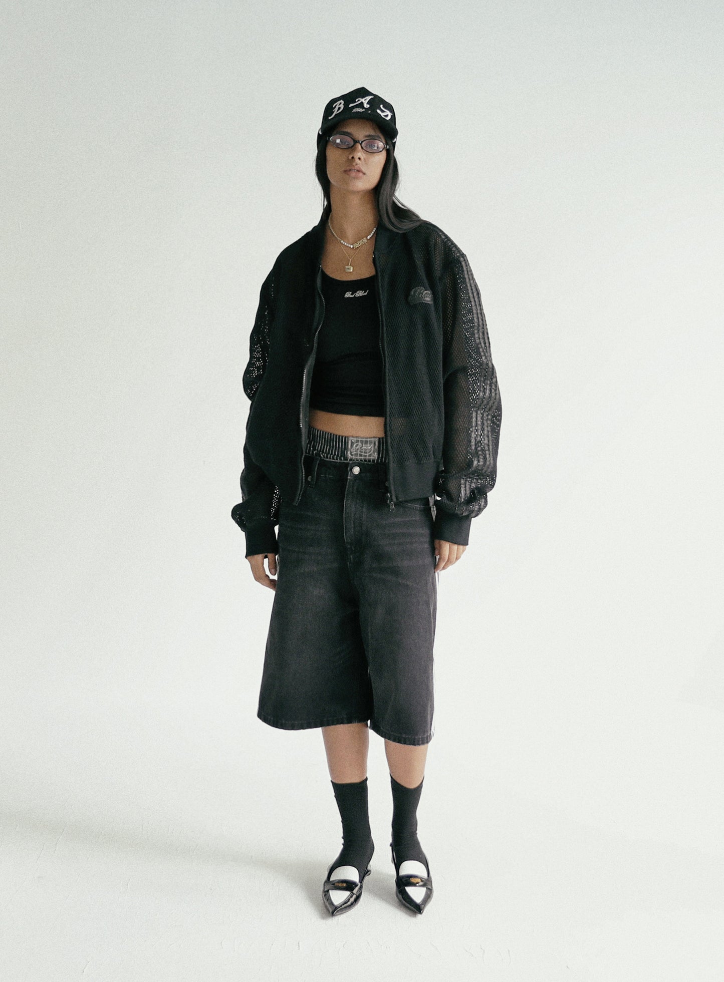 Billy Track Bermuda Jeans Baggy Fit - Black