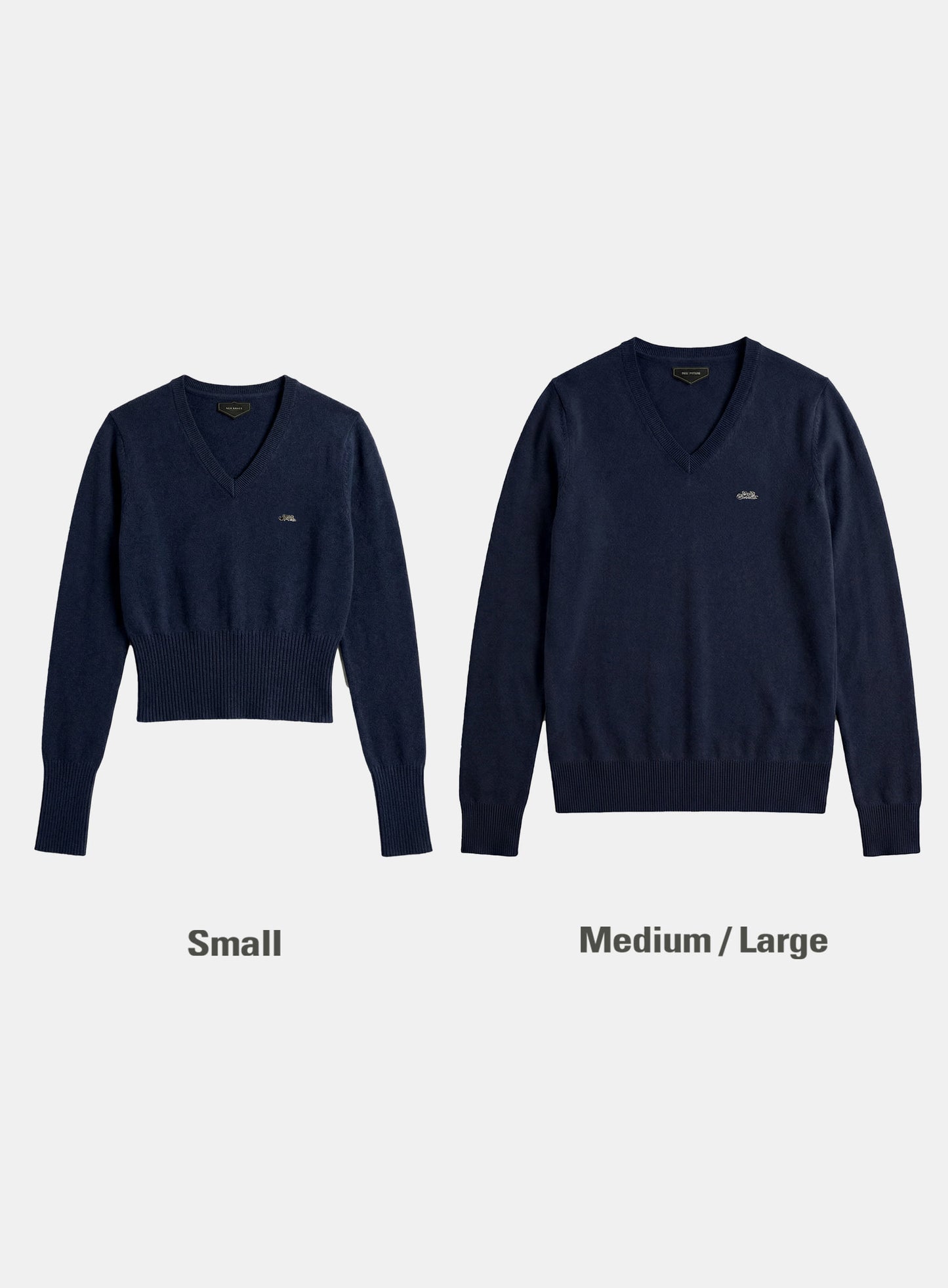 [w-knt26-019] Fine Merino Wool V-Neck Knit - Navy