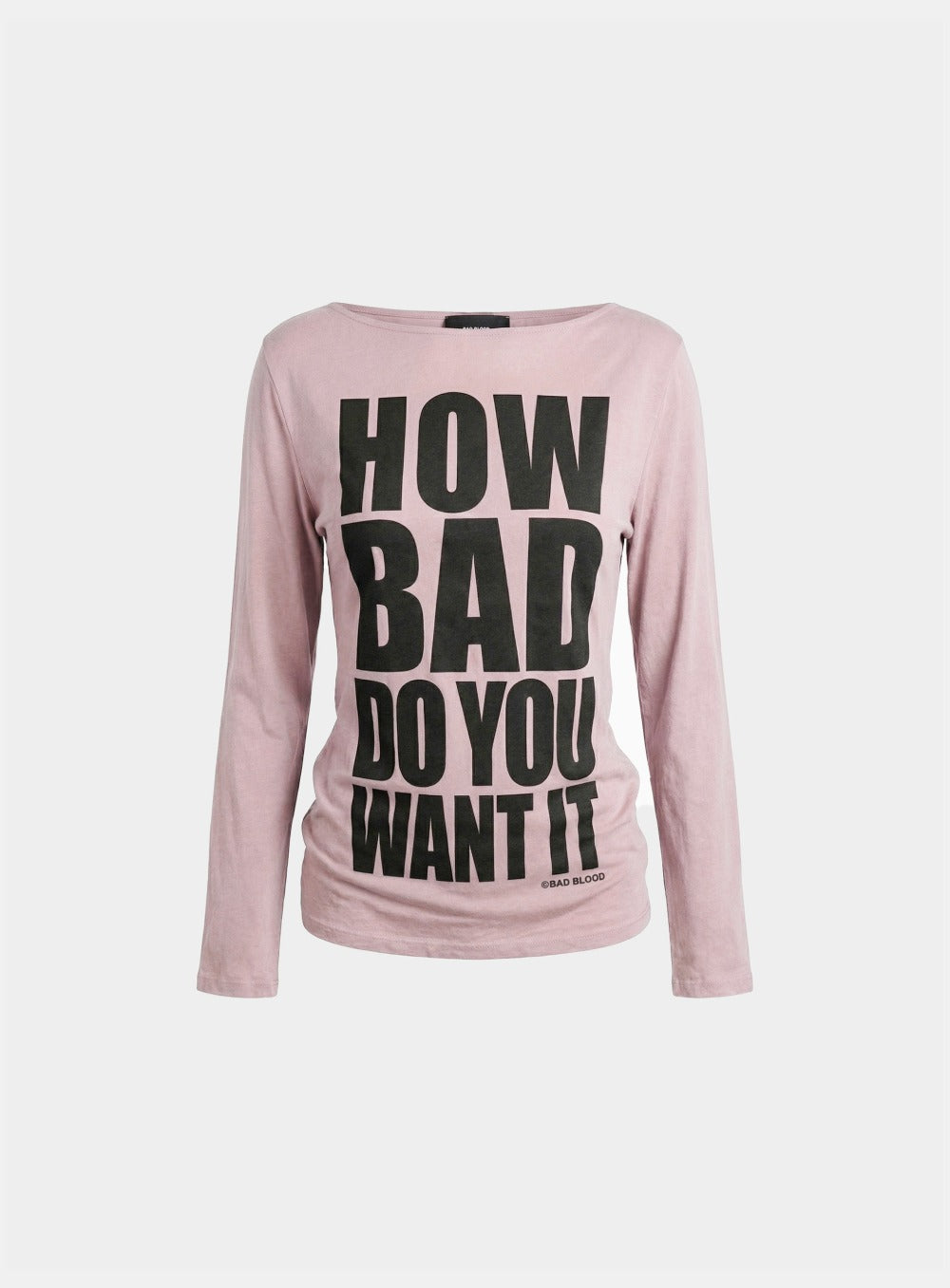 [w-tee26-119] DO YOU WANT IT Boat Neck T-Shirt - Pink