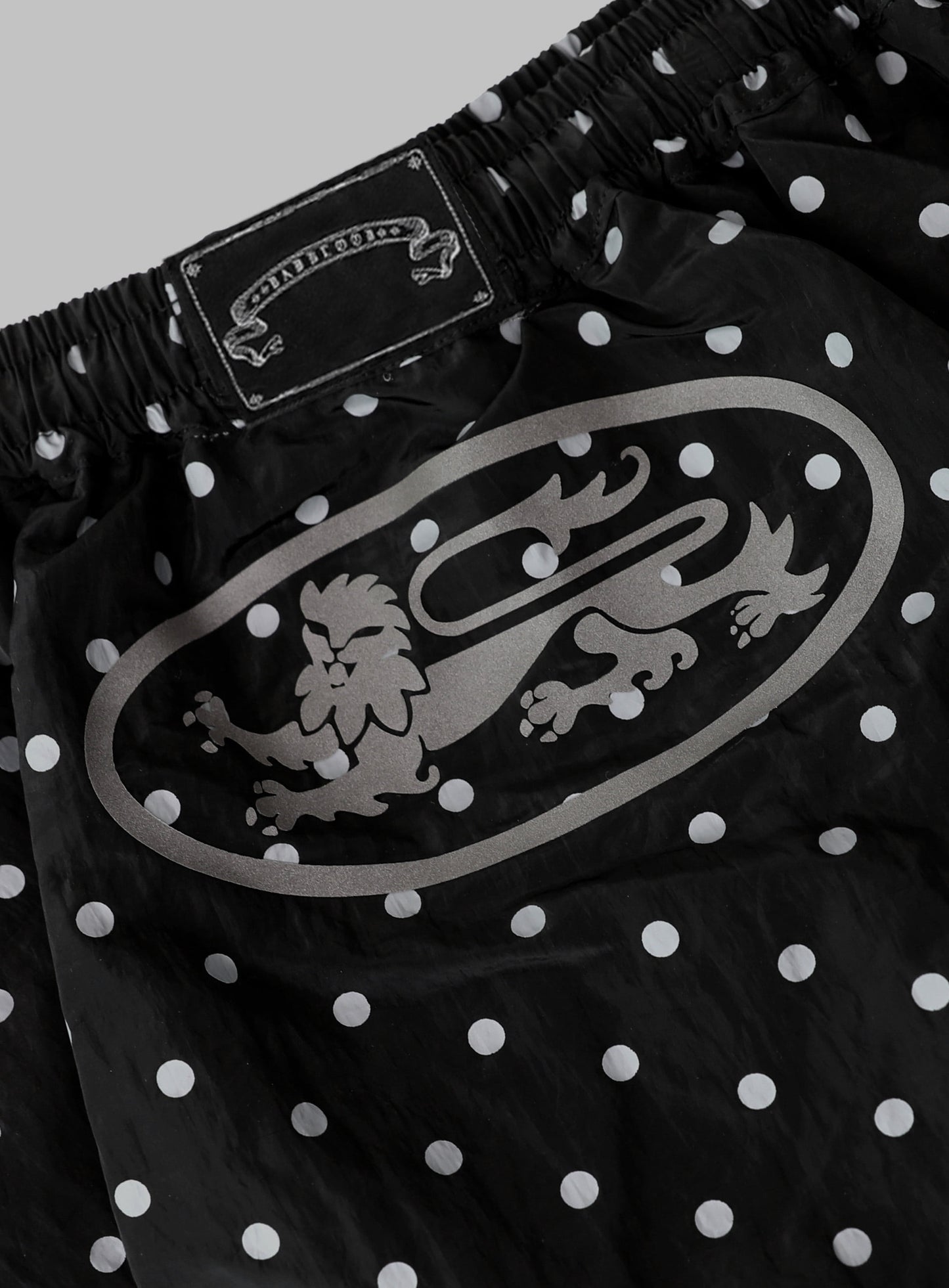 Mystic Nylon Reflective Balloon Mini Skirt - Black Dot