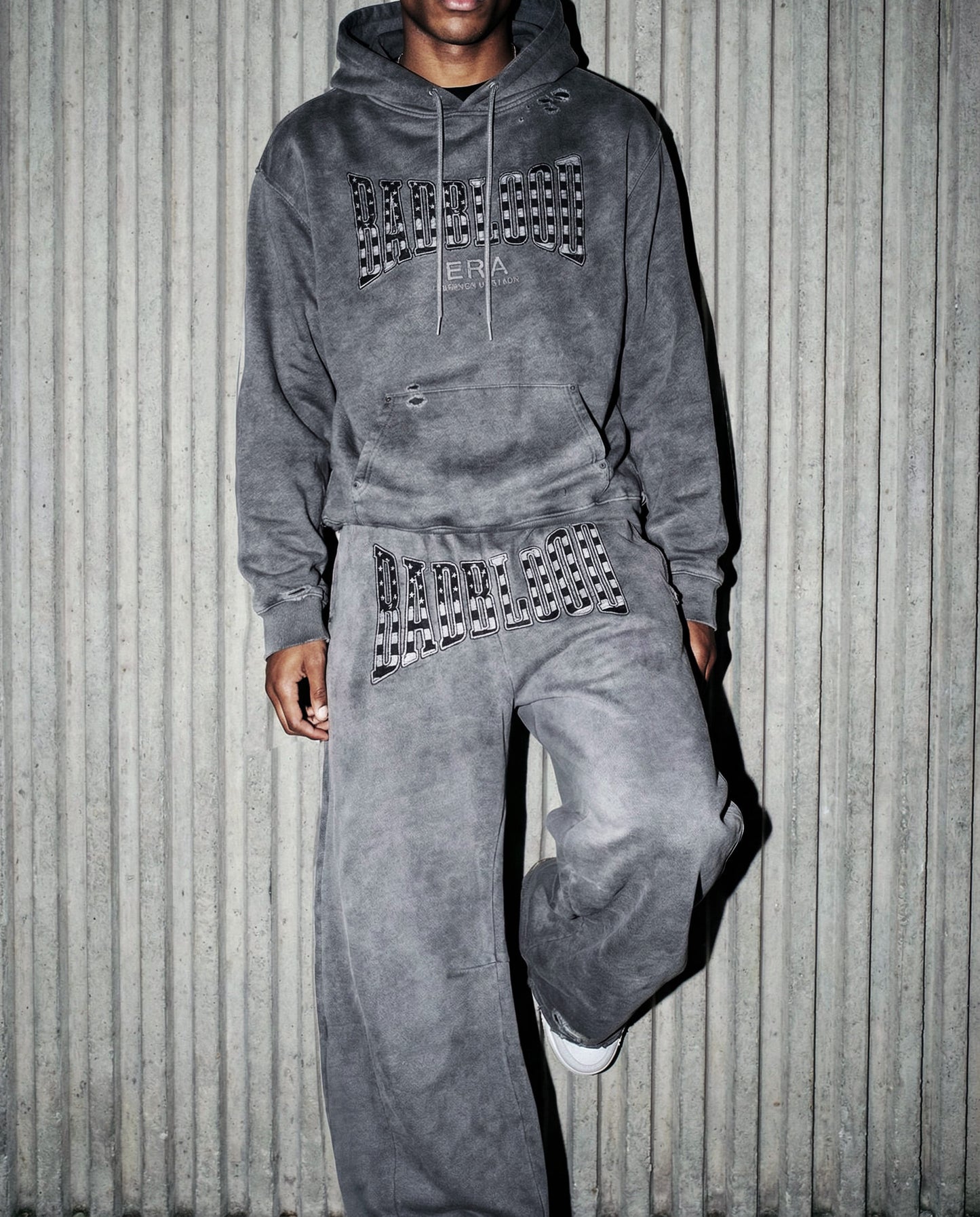 [w-pts25-119] Shield Old Glory 2-Way Curved Jogger Trousers - Dusty Gray