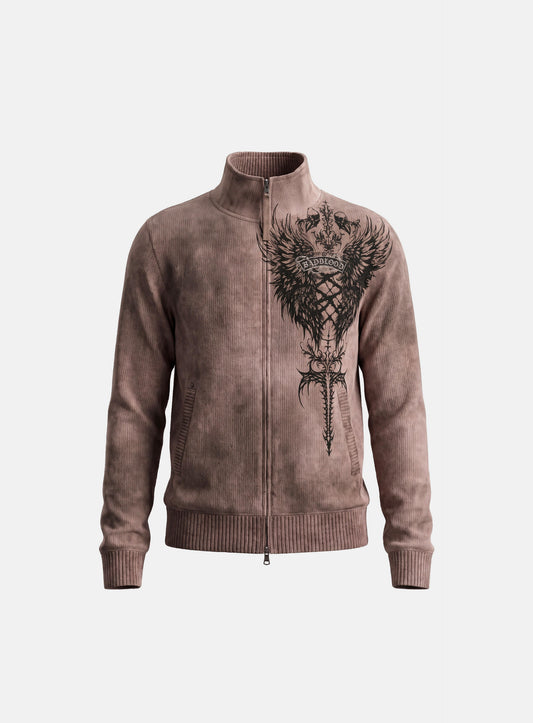 [w-jkt26-069] TMV RELIC CROSS Full-Zip Knit Track Top - Pink