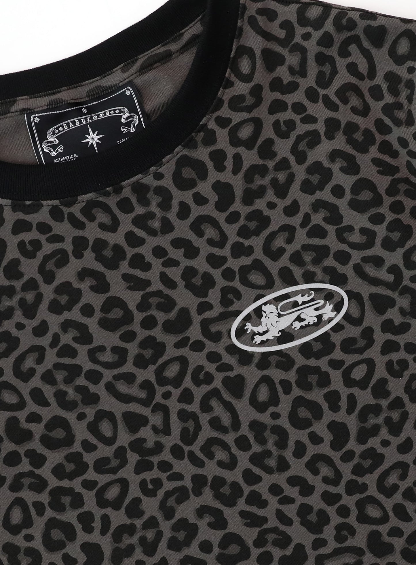 Mystic Oval Logo Jersey Ringer T-Shirt - Black Leopard