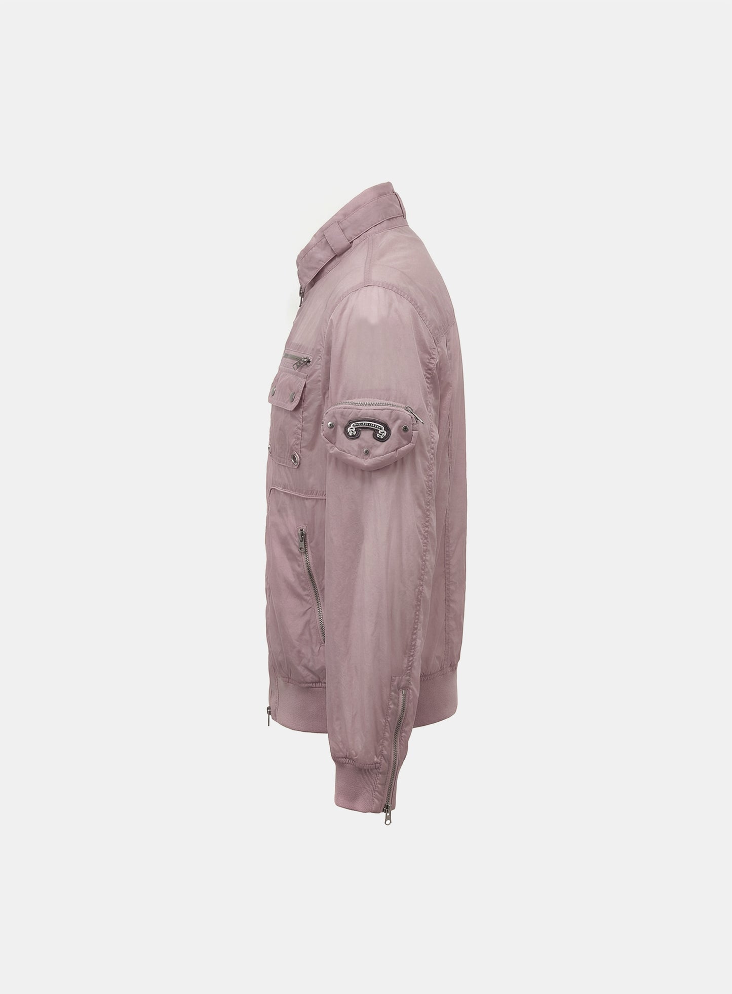 [w-jkt26-033] Daytona High-Neck Lightweight Nylon Bomber Jacket - Pink