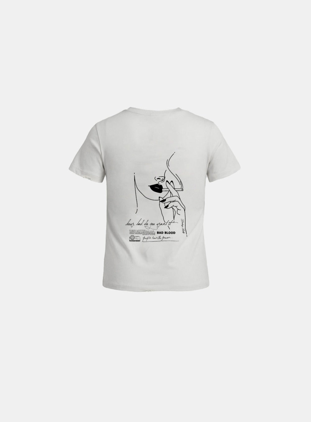 [w-tee26-140] Lonely Girl Short Sleeve T-Shirt - White