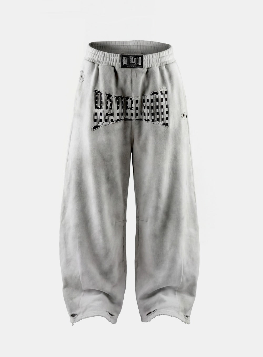 [w-pts25-118] Shield Old Glory 2-Way Curved Jogger Trousers - Dusty White