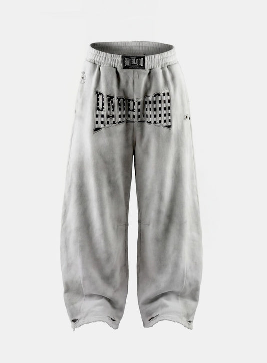 [w-pts25-118] Shield Old Glory 2-Way Curved Jogger Trousers - Dusty White