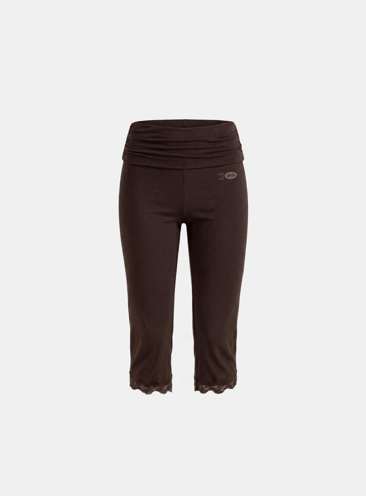 [w-srt26-035] Everyday Lace Capri Pants - Brown