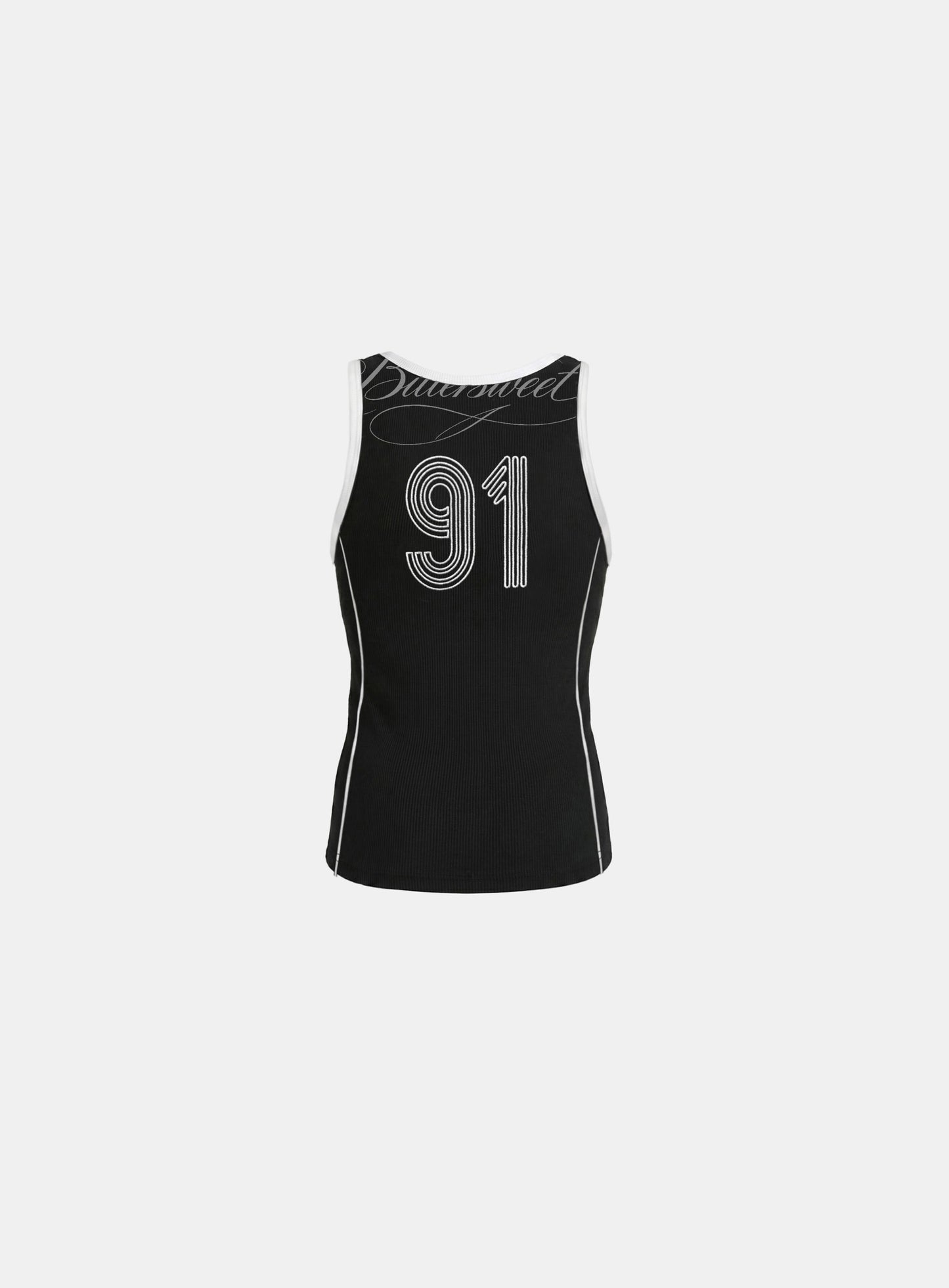 [w-tnk26-043] 90s Vintage Club Jersey Tank - Black