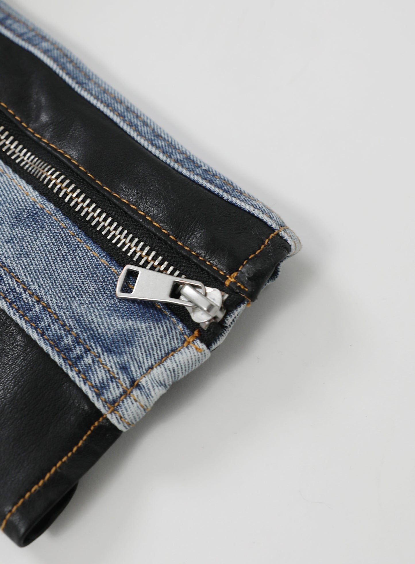 Duncan Denim Racer Jacket - Blue/Black