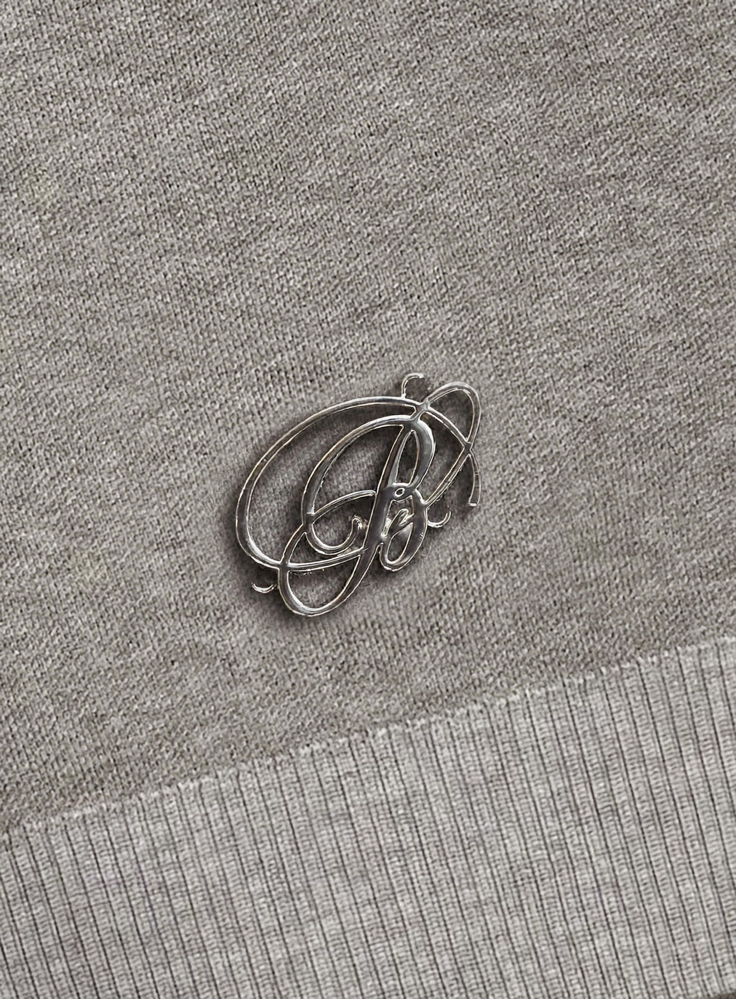[w-knt26-026] Big B Logo Crewneck Sweater - Sand