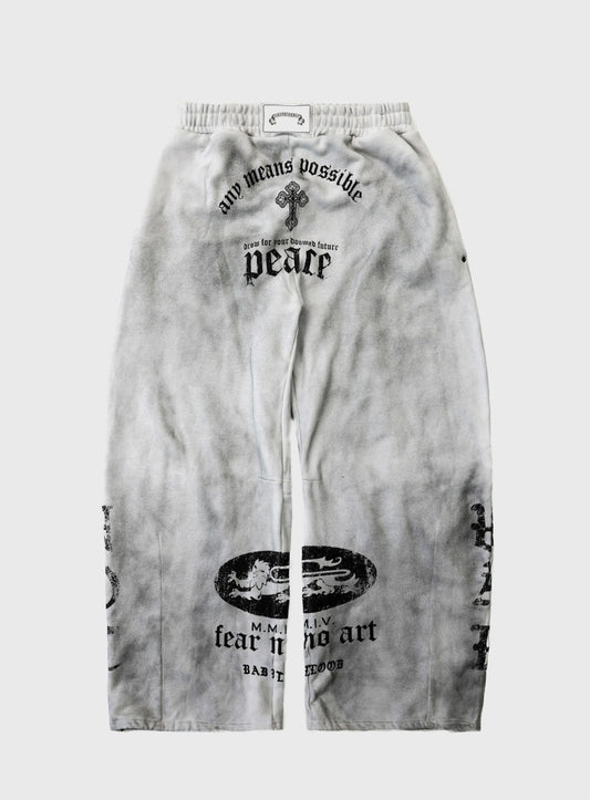 PEACE NOT WAR Jogger - Dusty White