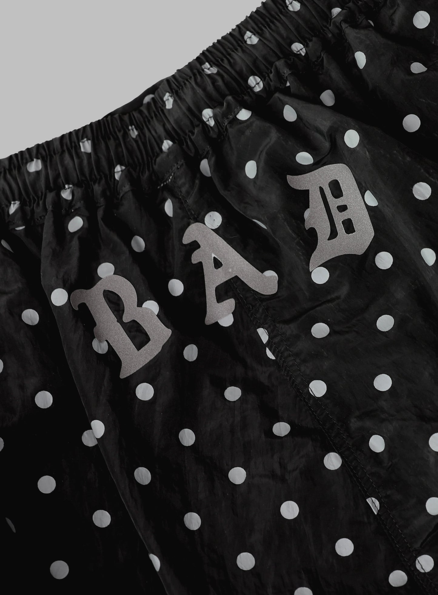 Mystic Nylon Reflective Balloon Mini Skirt - Black Dot