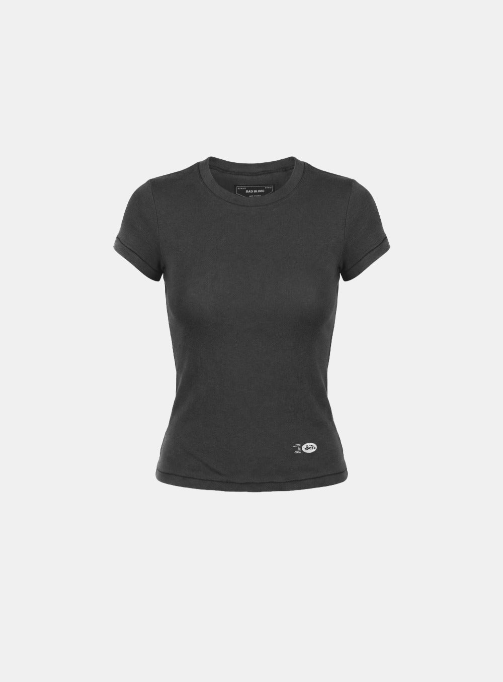 [w-tee26-056] BS Cotton Jersey Fitted Short Sleeve T-Shirt - Charcoal