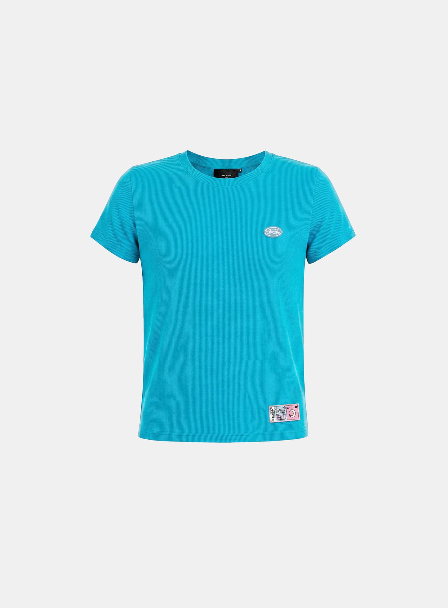 [w-tee26-216] Ambassador 26 Cotton Rib 1/2 Sleeve T-shirt - Blue