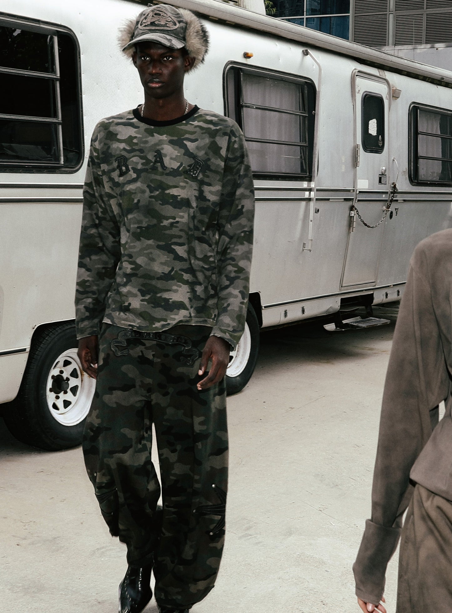 Cosmo Bad Patch Ringer Long Sleeve - Tobacco