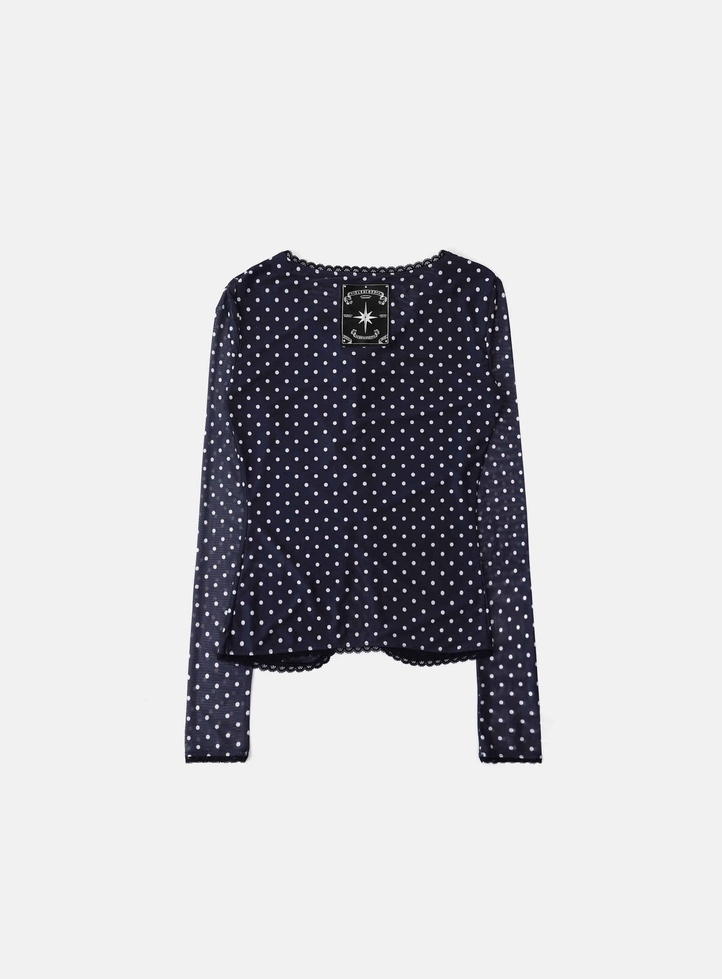 [AQUA] Splash Dot Tie Cardigan - Navy