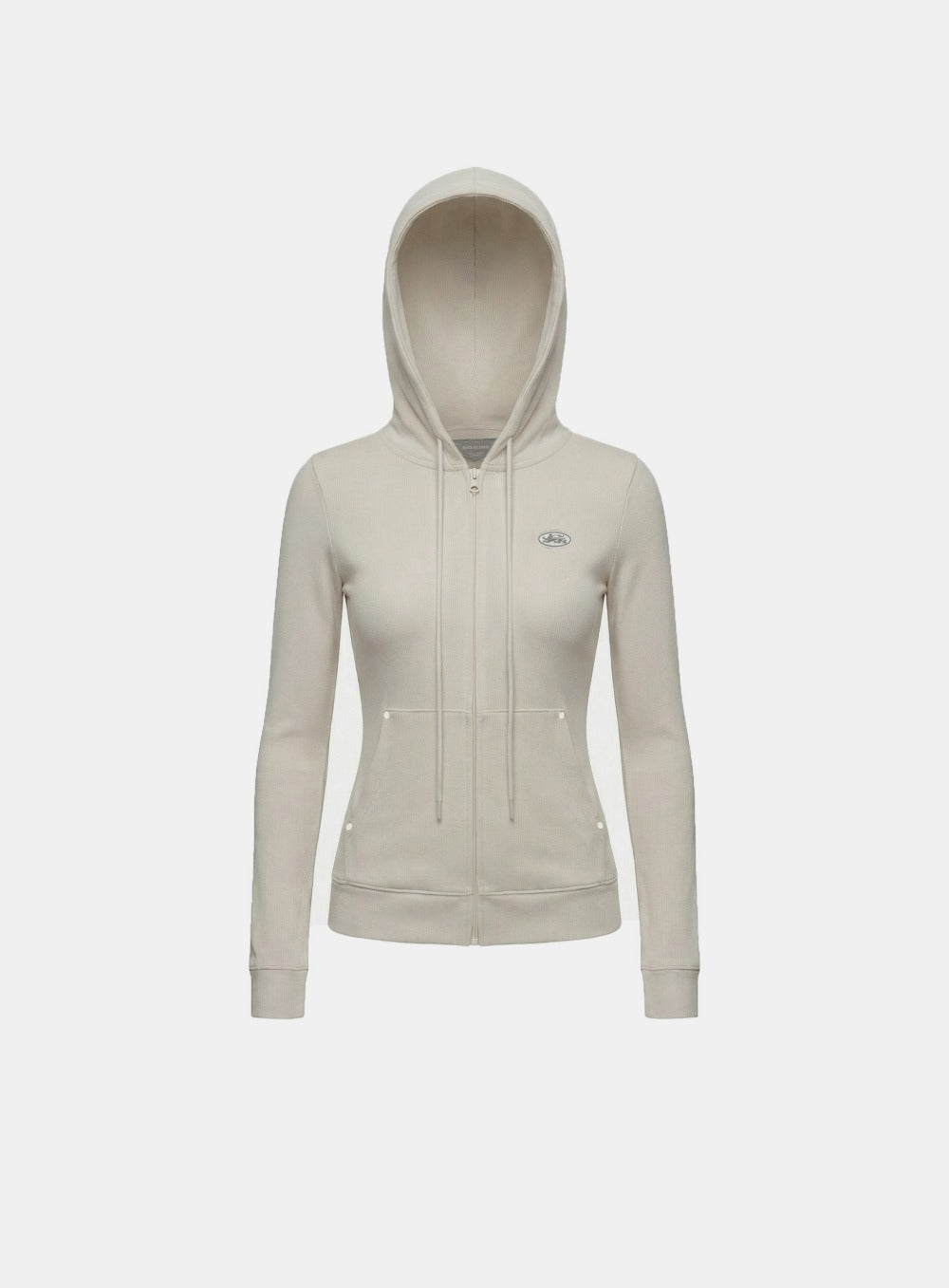 [w-hde26-010] BS Soft Terry Zip-Up Hoodie - Beige