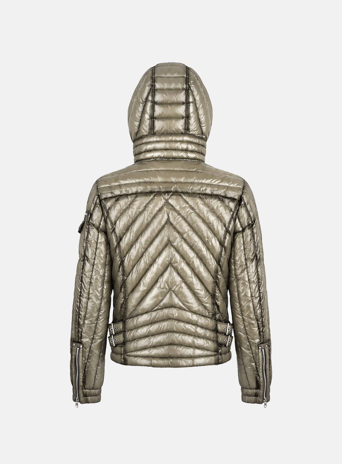 [﻿PREORDER] [w-jkt26-074] Chevron 321 Lightweight Hooded Puffer – Military Green