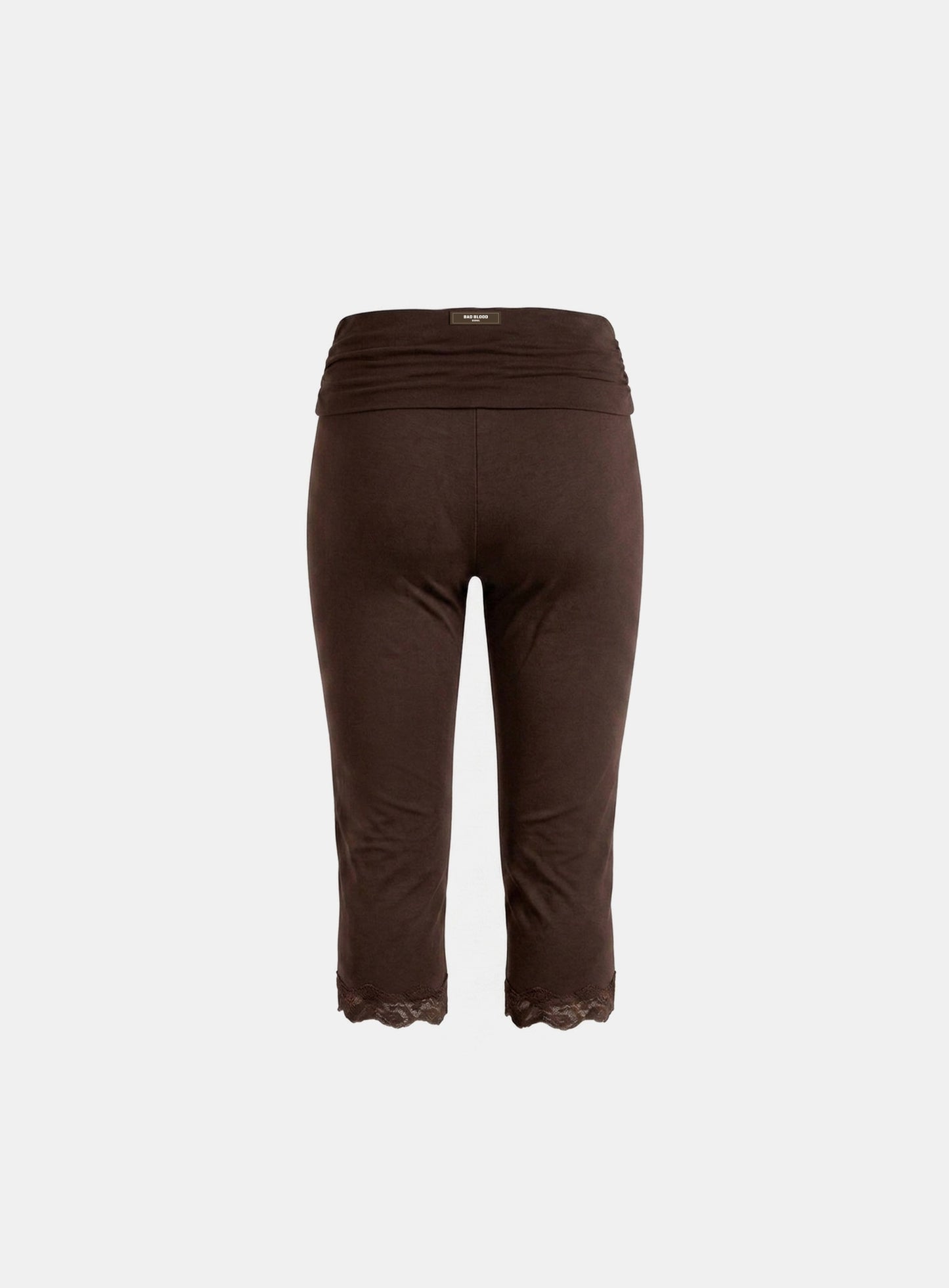 [w-srt26-035] Everyday Lace Capri Pants - Brown