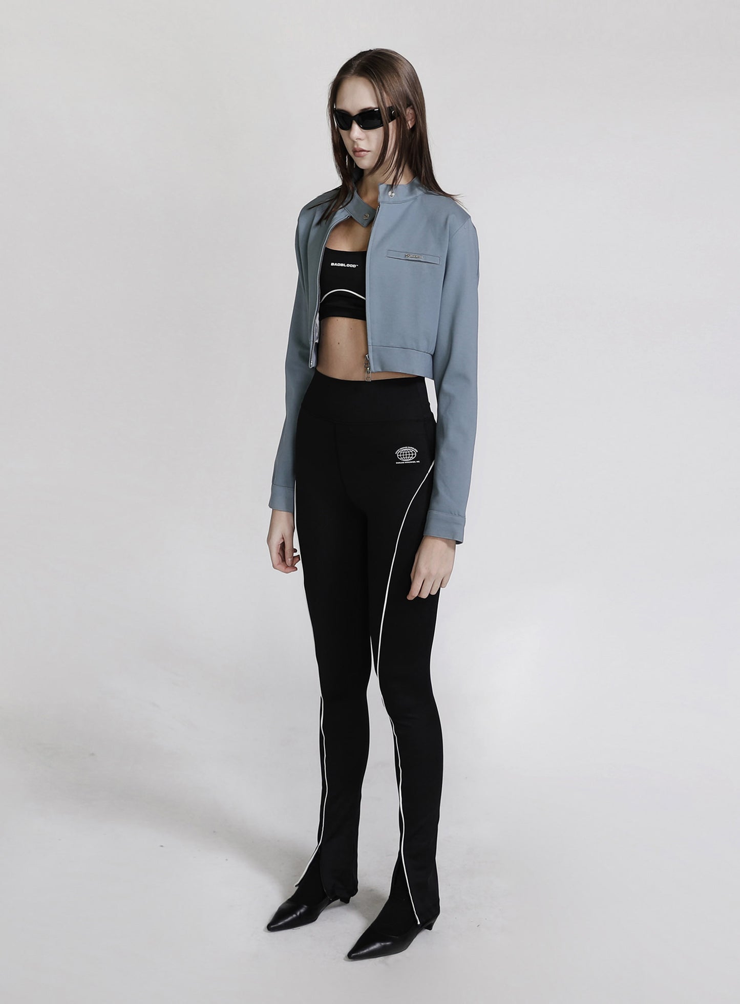 Ponte Racing Jacket - Dusty Blue
