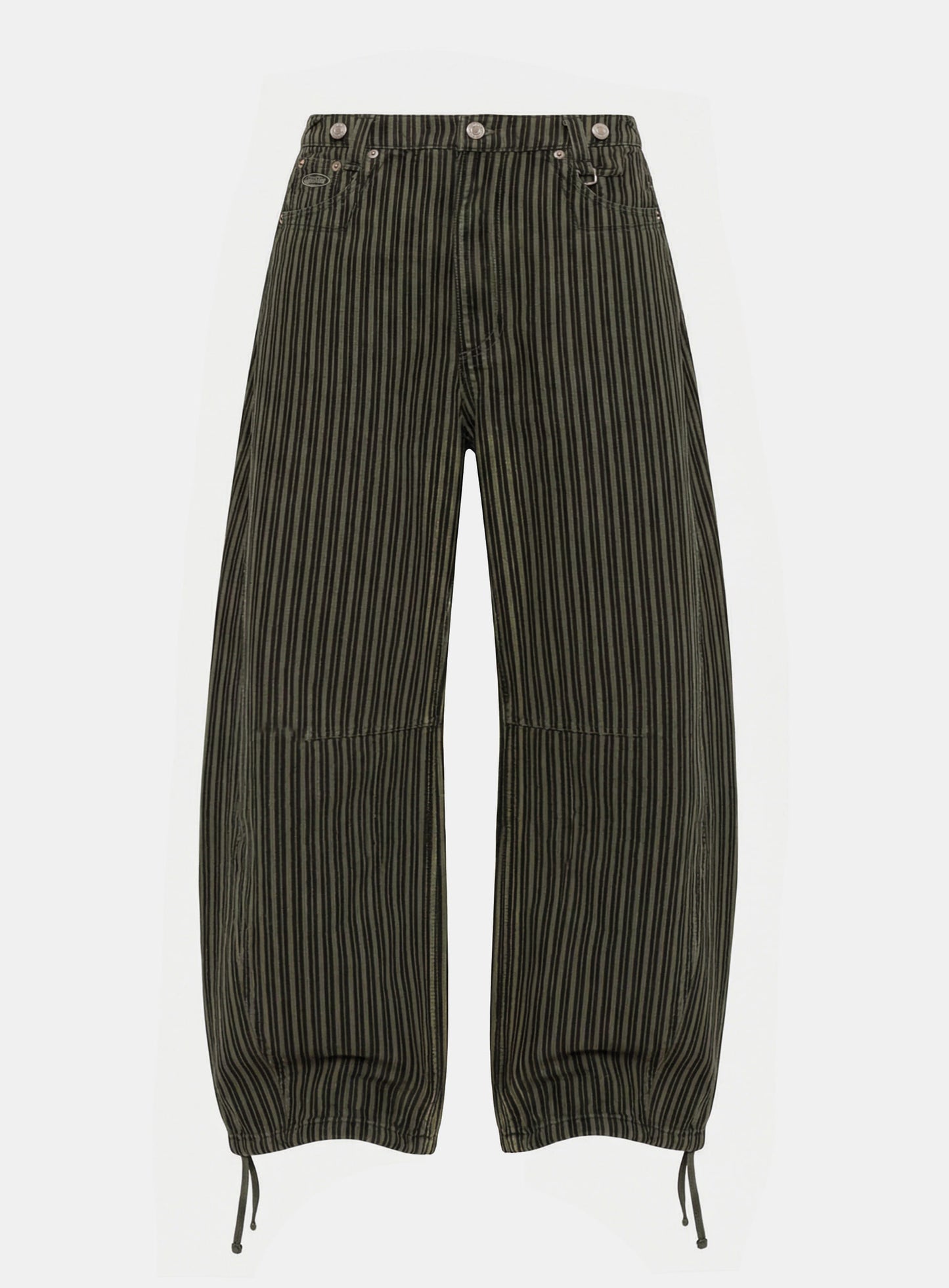 [w-pts25-126] 0509 Shinchiback Semi-Curved Pants - Brown/Striped