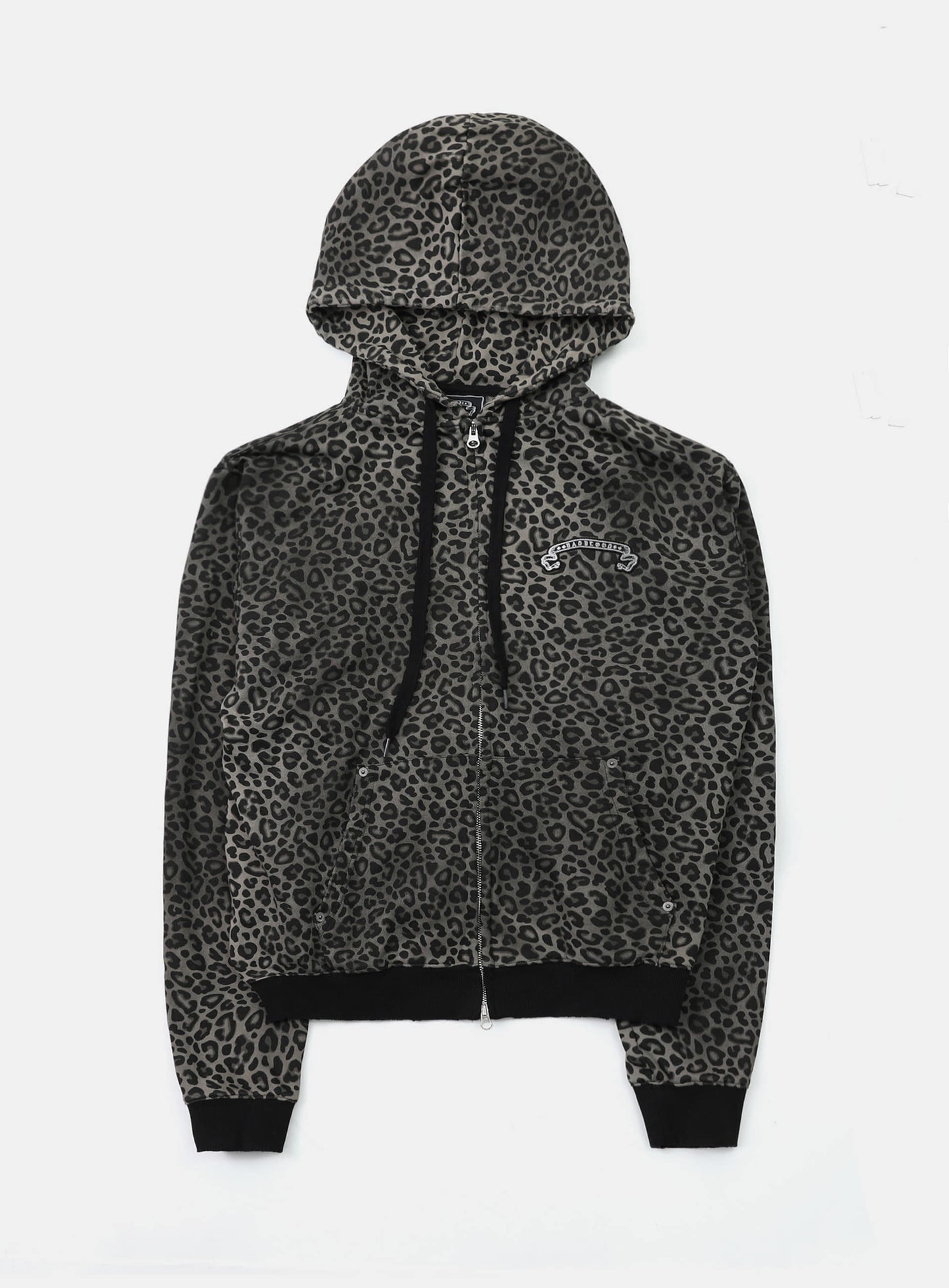 Viper Logo Hooded Zip-Up - Black Leopard