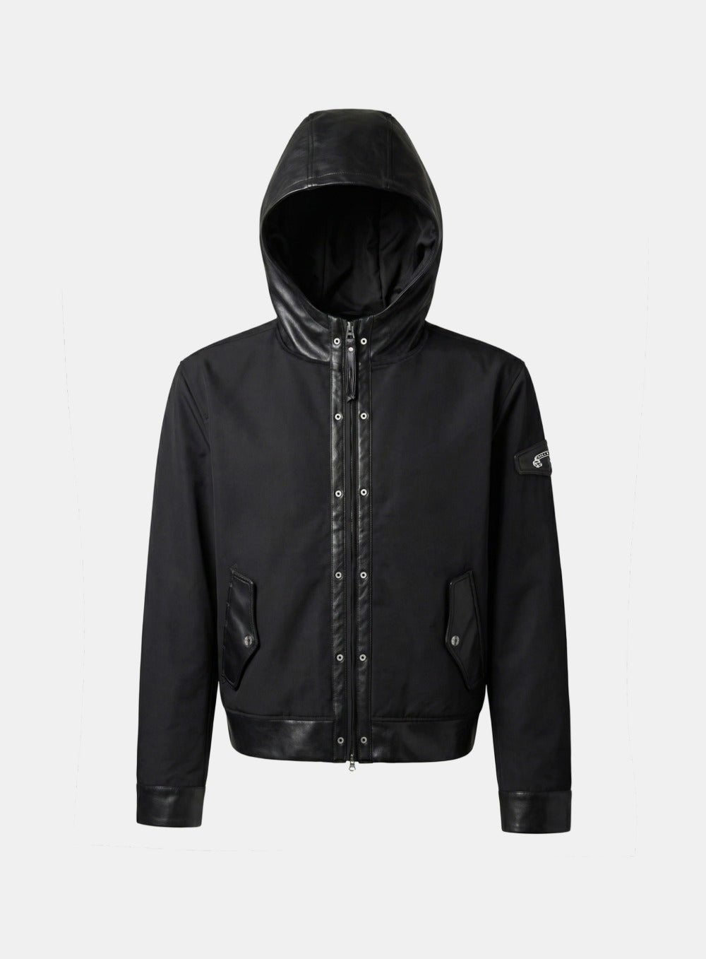 [w-jkt25-074] Viper91 Contrast Hooded Blouson - Black