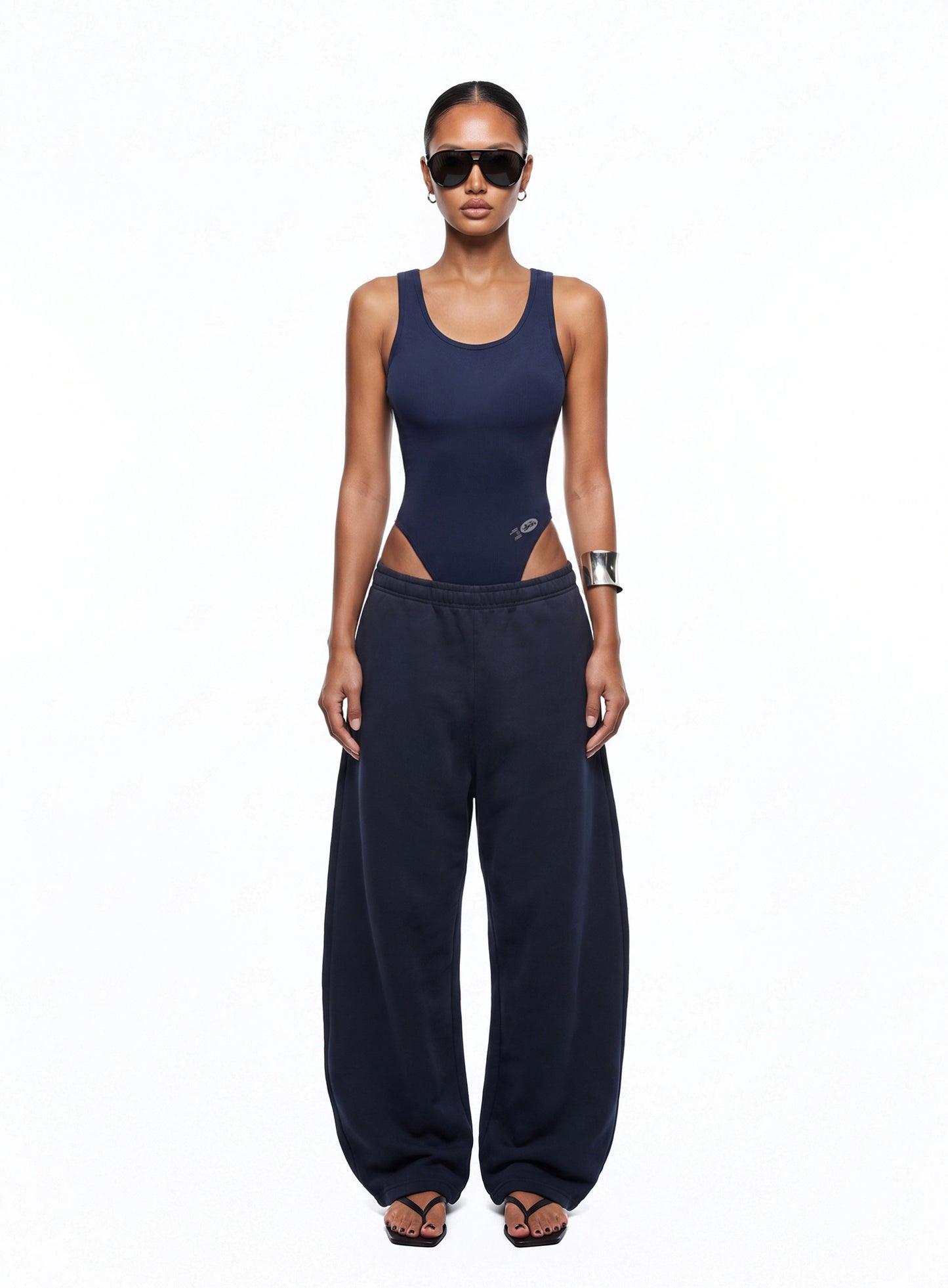 [w-jst26-008] Everyday U-Neck Tank Bodysuit - Navy
