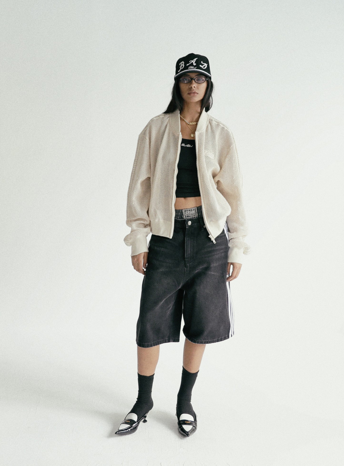 Billy Track Bermuda Jeans Baggy Fit - Black