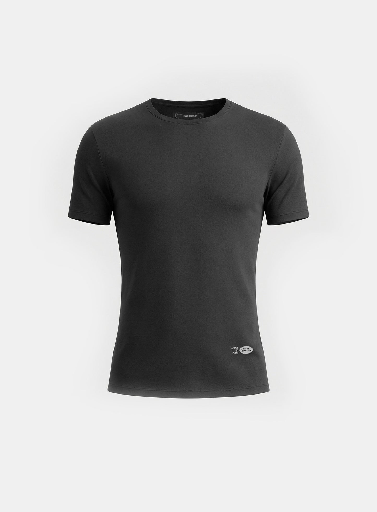 [w-tee26-056] BS Cotton Jersey Fitted Short Sleeve T-Shirt - Charcoal