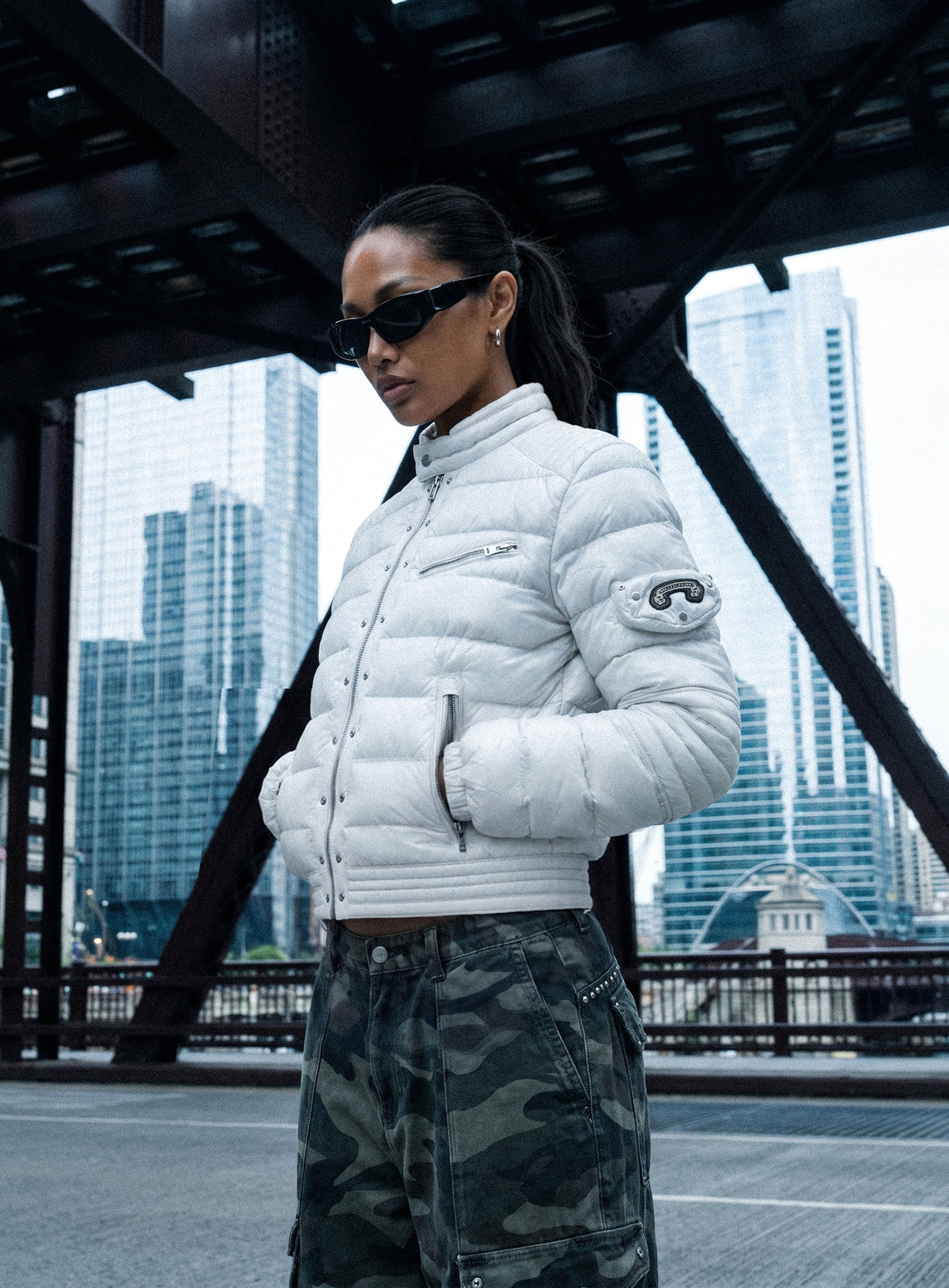 [﻿PREORDER] [w-jkt26-089] Viper 411 Midweight Biker Puffer V2 – White