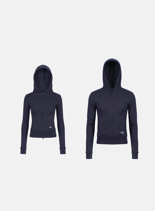 [w-hde26-004] BS Cotton Jersey Zip-Up Hoodie - Navy