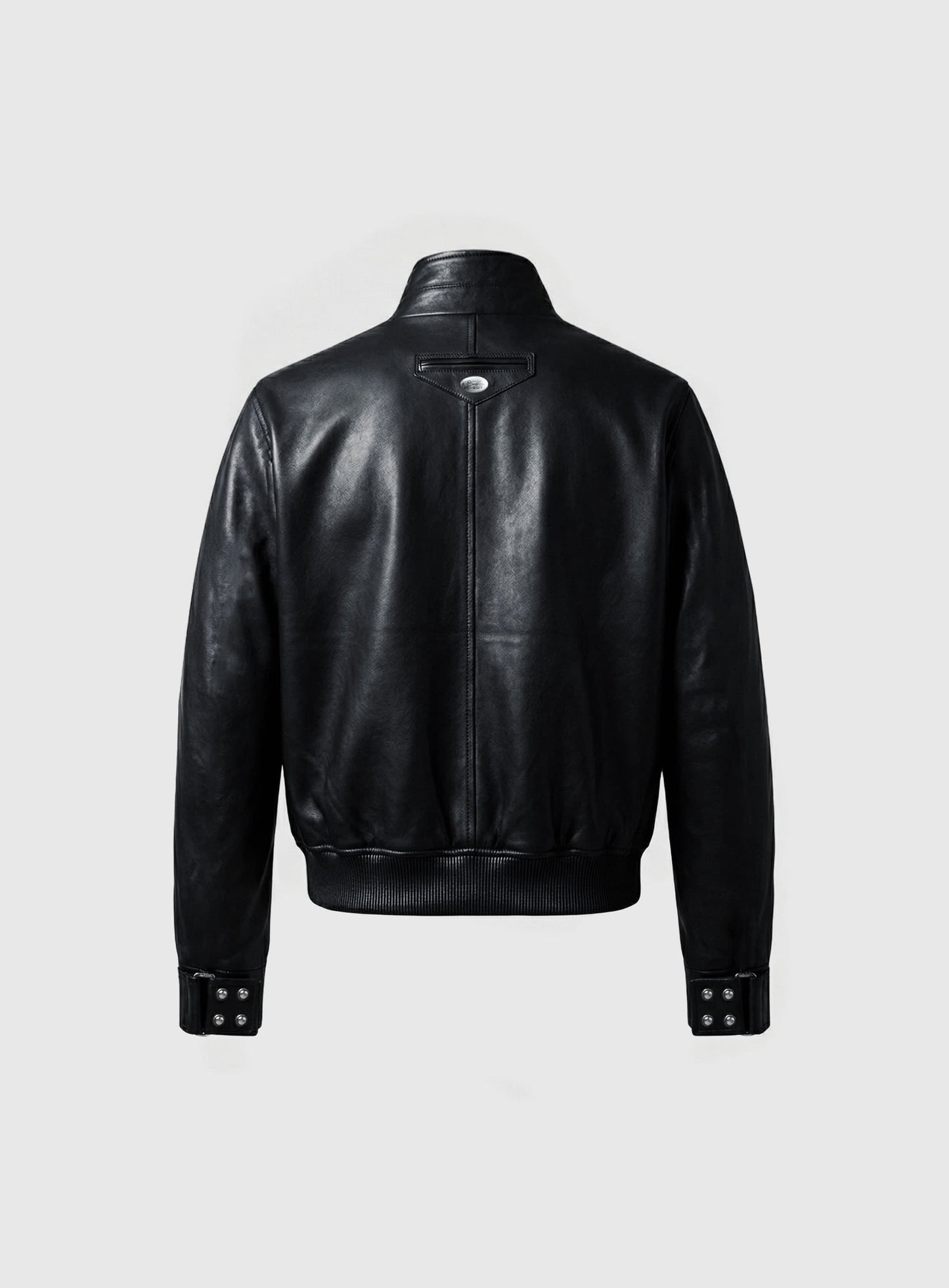 [w-jkt26-021] Spina High-Neck Jacket - Black Leather