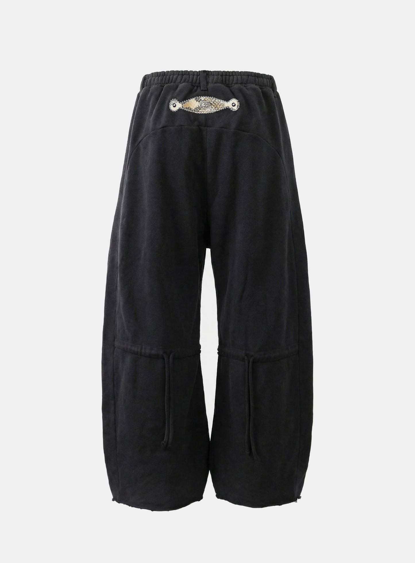 [w-pts25-076] Viper Gemstone 2-Way Curved Jogger Trousers -Black