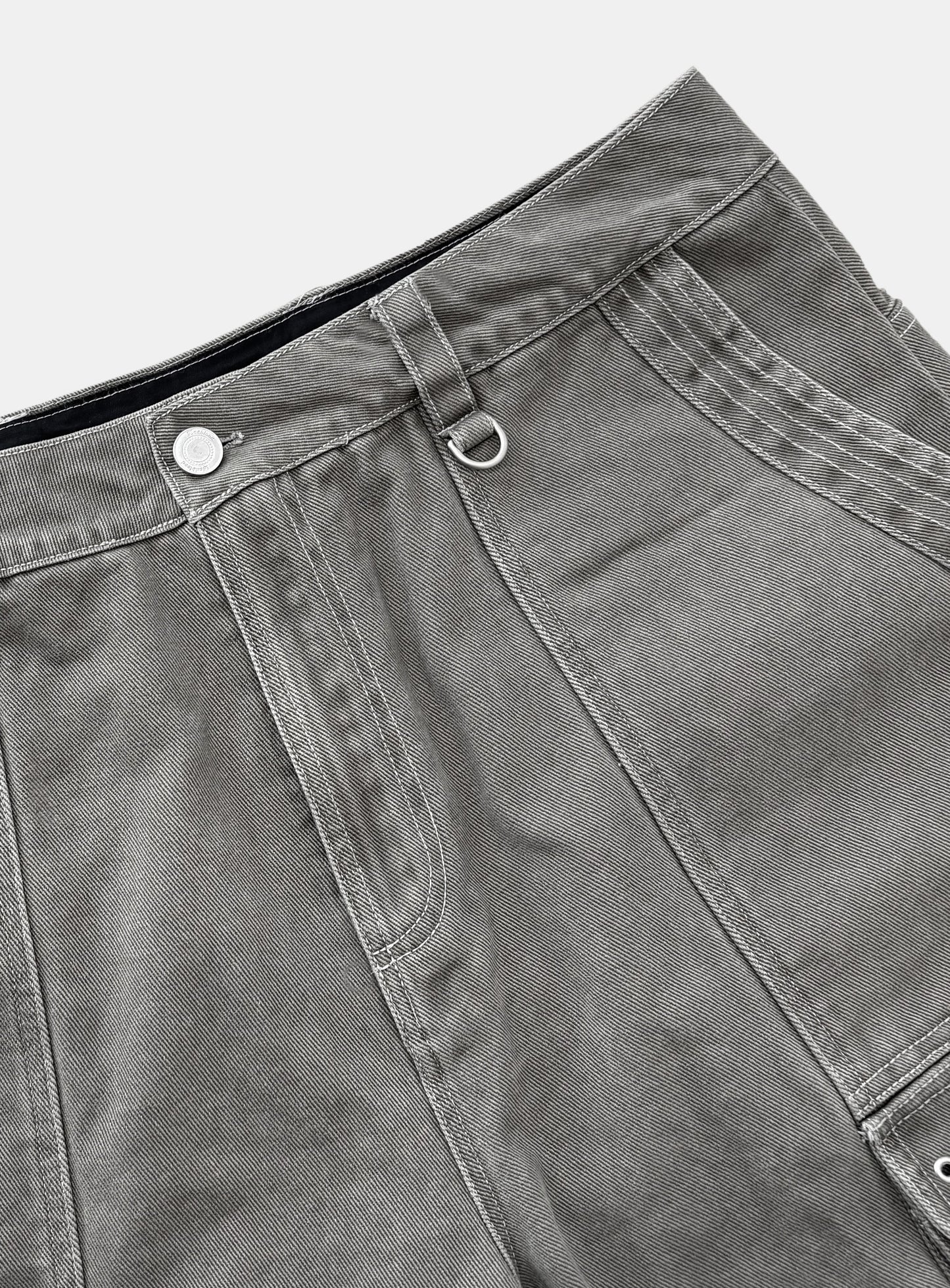 [w-pts26-067] Arc Curved Fit Cargo Pants - Khaki Grey