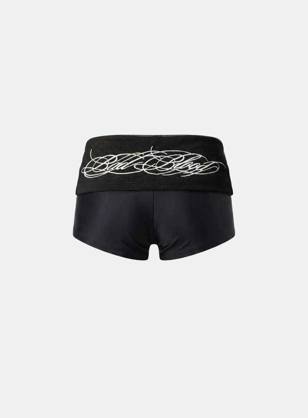 [AQUA] [w-srt26-028] Dark Classic 2 Foldover Boy Shorts - Black