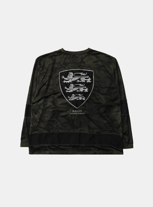 Shield M Contrast V-Neck Jersey Long Sleeve - Green Camo