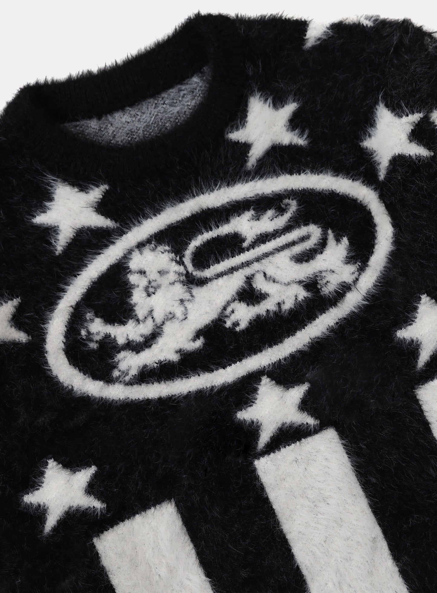 General information [w-knt25-013] Star Lion Mohair Sweater - Black