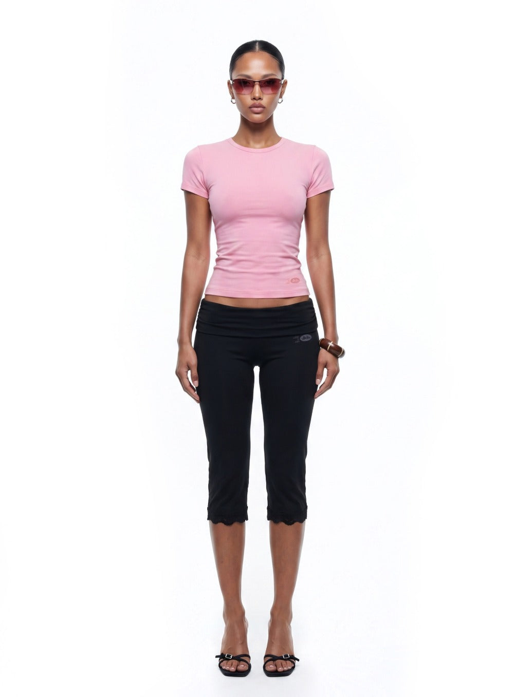 [w-tee26-195] Everyday Crew Neck Short Sleeve T-Shirt - Pink