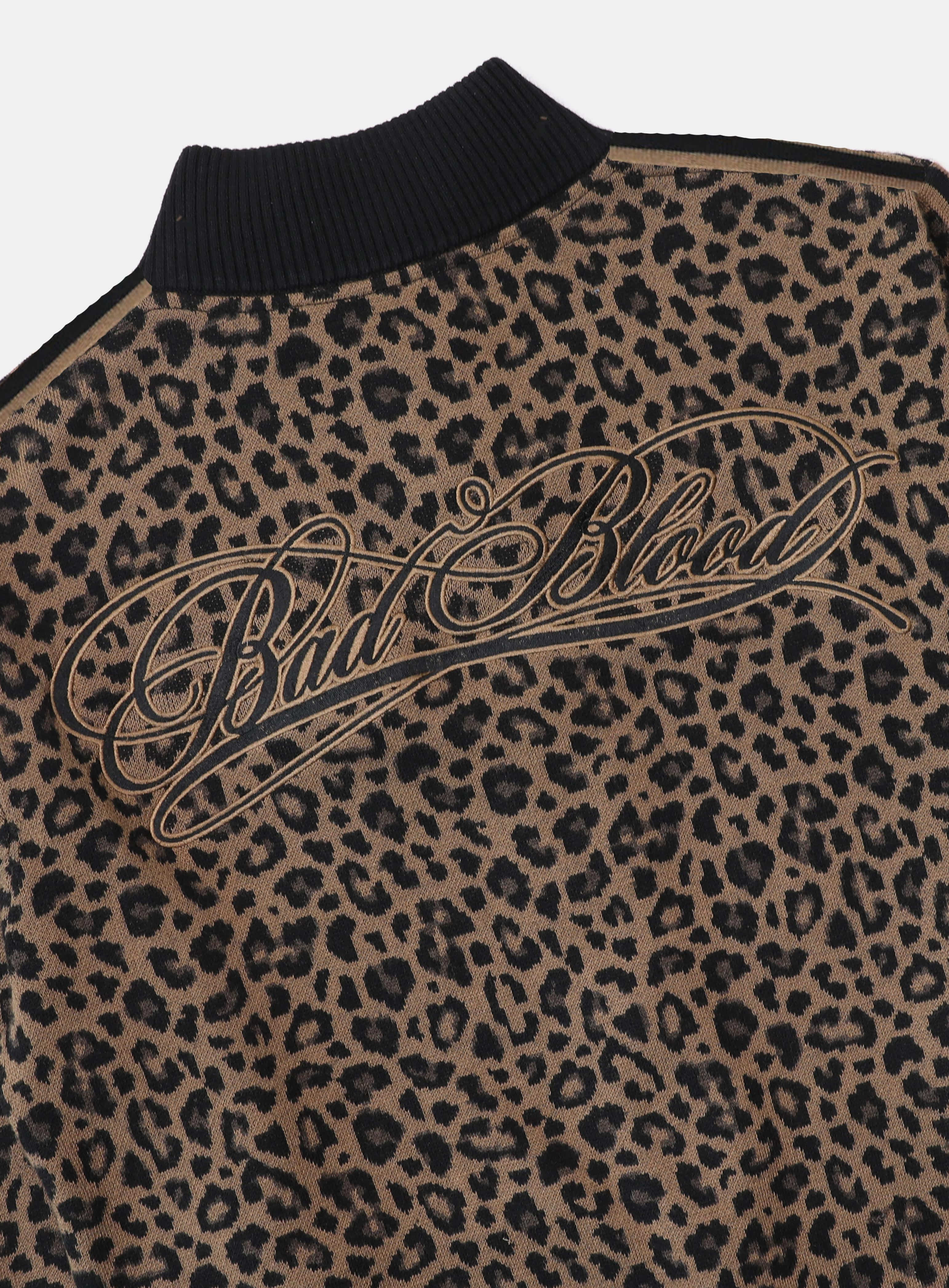 【BADBLOOD】 Dark Classic Knit Track Zip-Up - Leopard Dark Classic Knit Track Zip-Up - Leopard – BADBLOOD TAIWAN