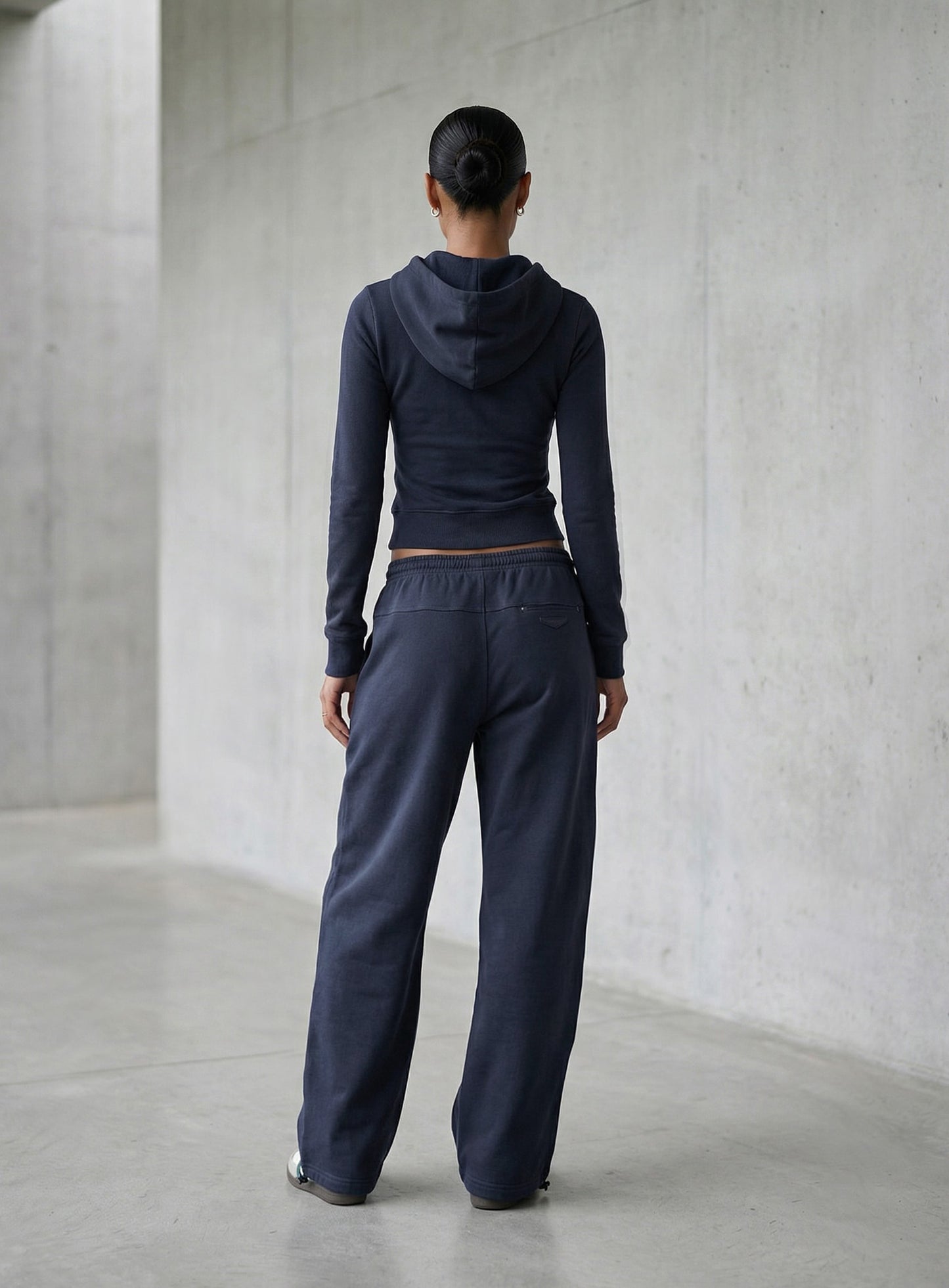 [w-hde26-004] BS Cotton Jersey Zip-Up Hoodie - Navy