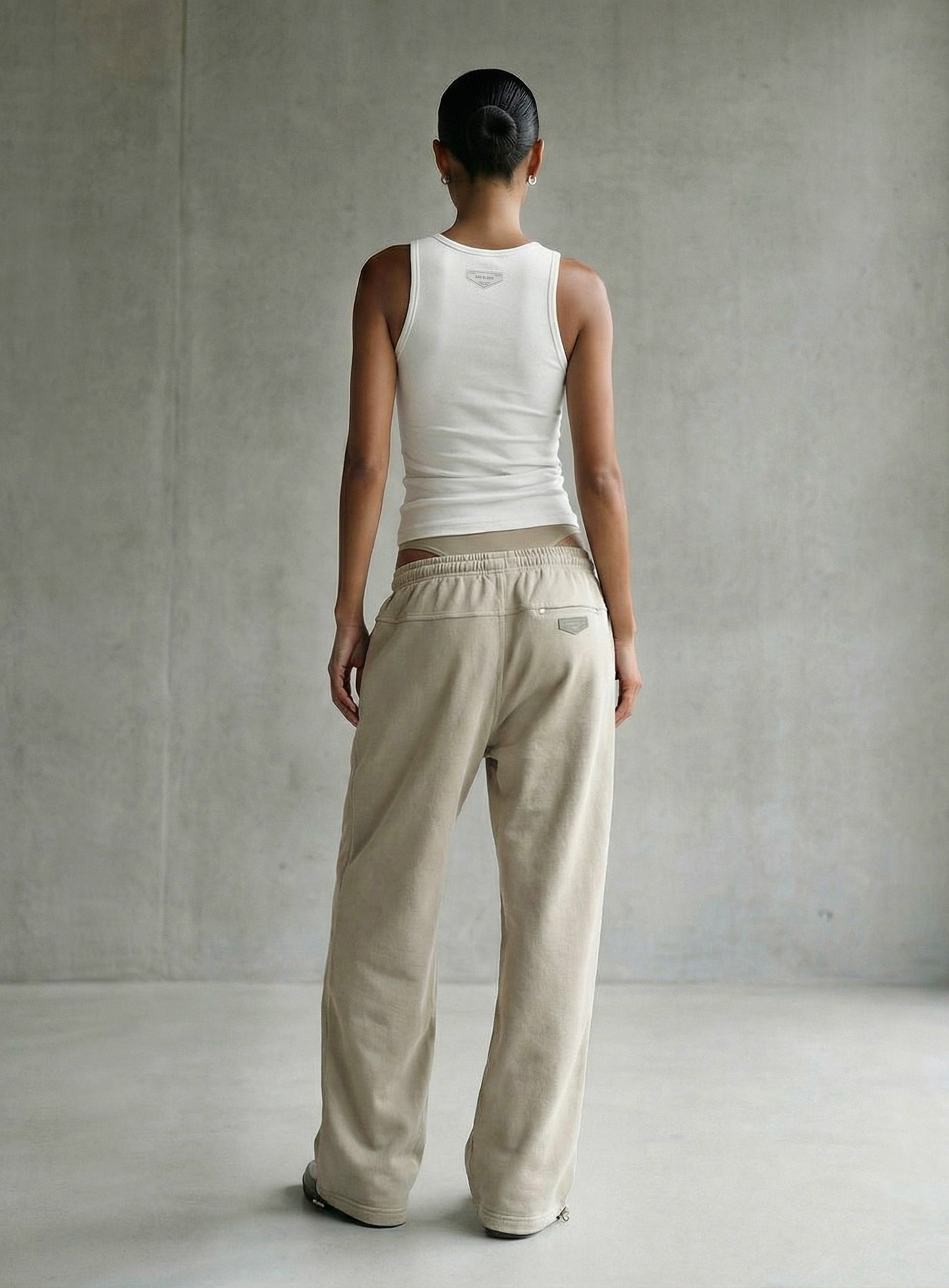 [w-pts26-025] BS Soft Terry Baggy Joggers - Beige