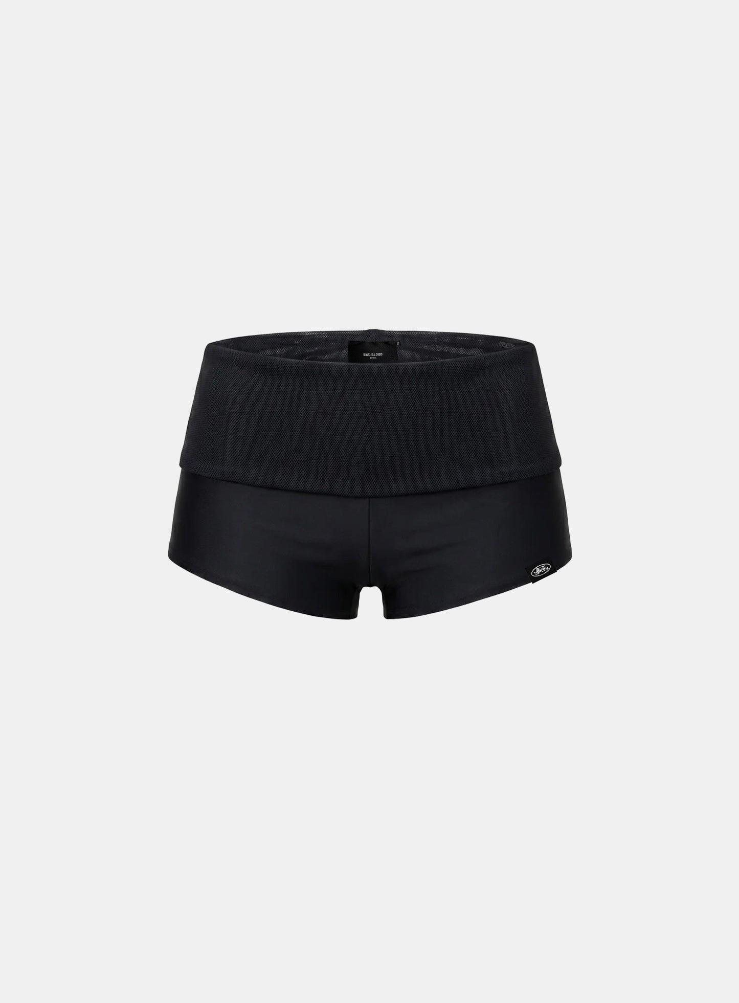 [AQUA] [w-srt26-028] Dark Classic 2 Foldover Boy Shorts - Black