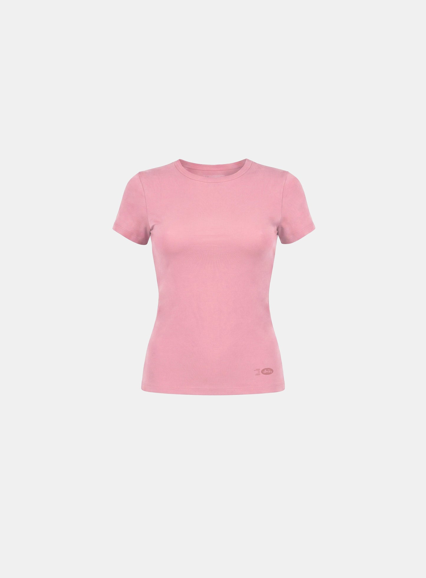 [w-tee26-195] Everyday Crew Neck Short Sleeve T-Shirt - Pink