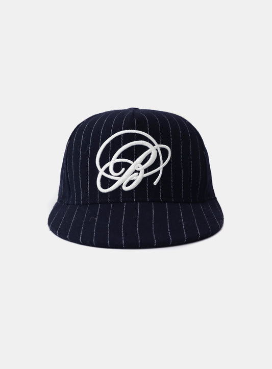 Dark Classic Wool Ballcap - Navy/Striped